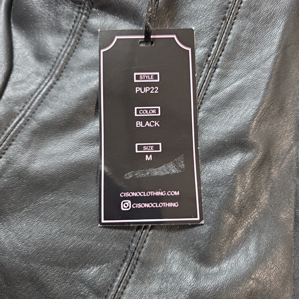 CI SONO Women's Faux Leather Pants Black Size Medium New With Tags PUP22 - Picture 7 of 7